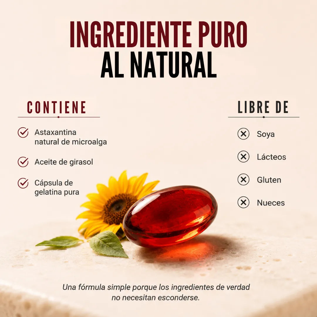 Astaxanthin™ — El Rey Antioxidante que Protege tu Piel desde Adentro