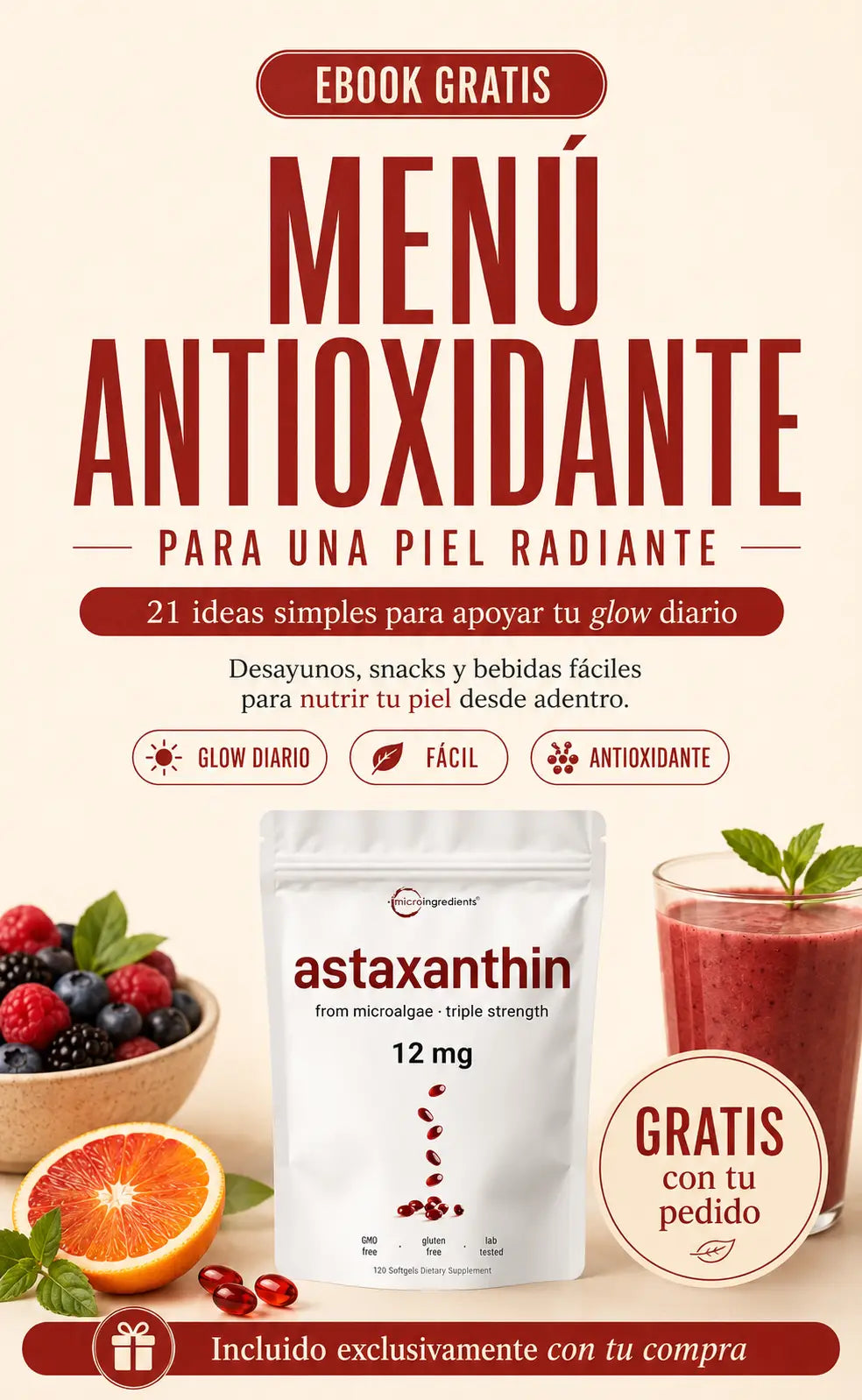 Menú Antioxidante - Para una Piel Radiante